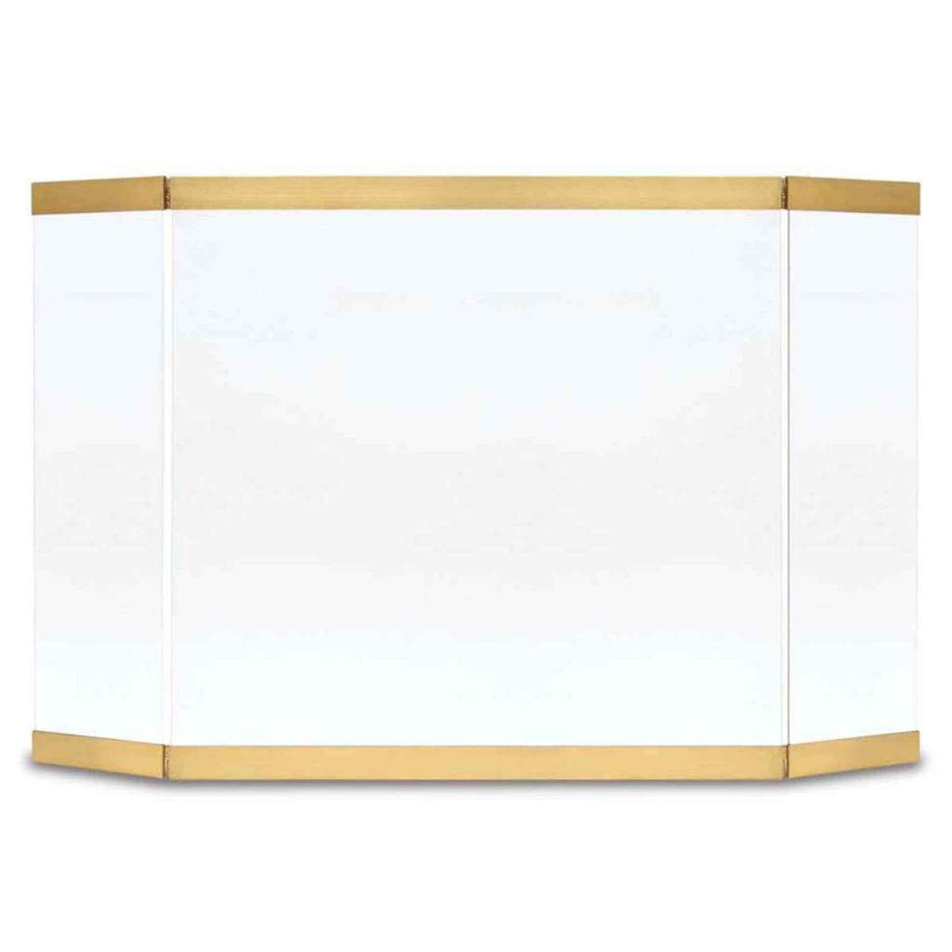 Pilgrim Modern 46" Burnished Brass Glass Tri-Panel Screen