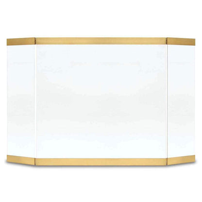 Pilgrim Modern 46" Burnished Brass Glass Tri-Panel Screen