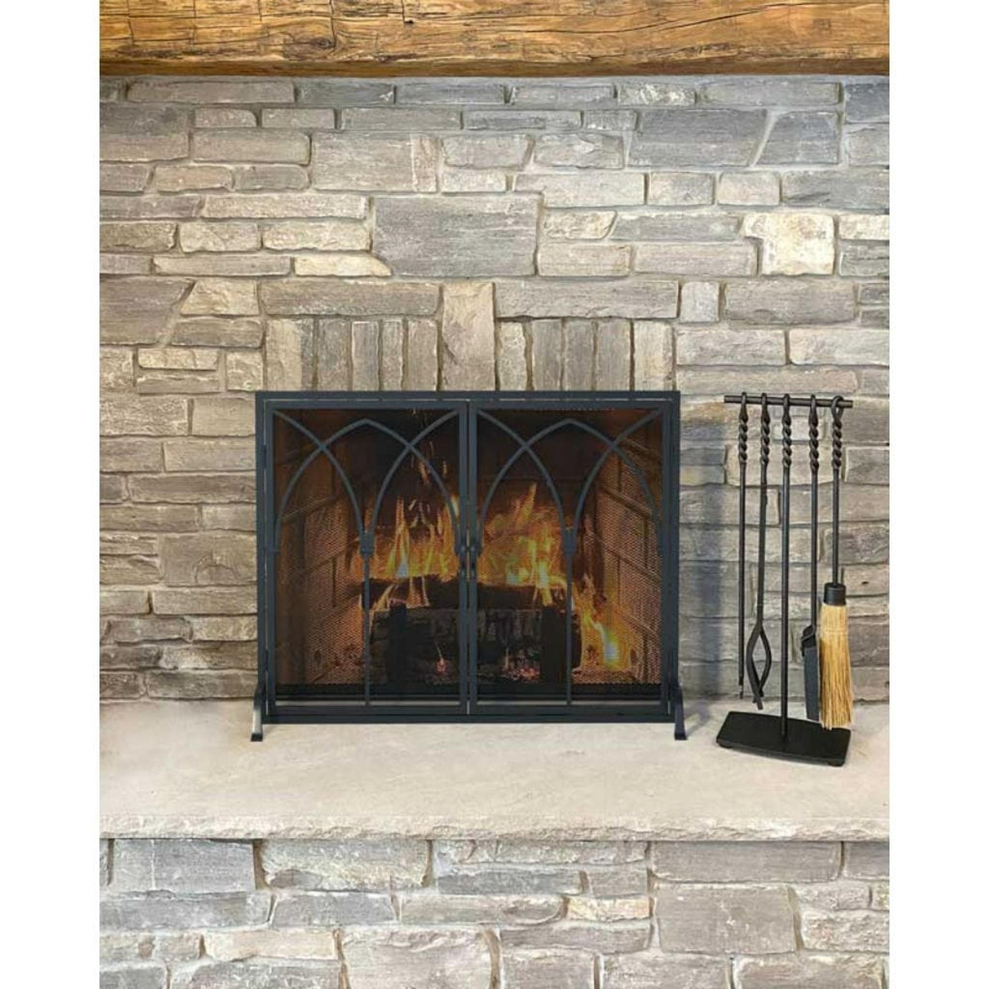 Pilgrim Montecito 39" Matte Black Door Screen