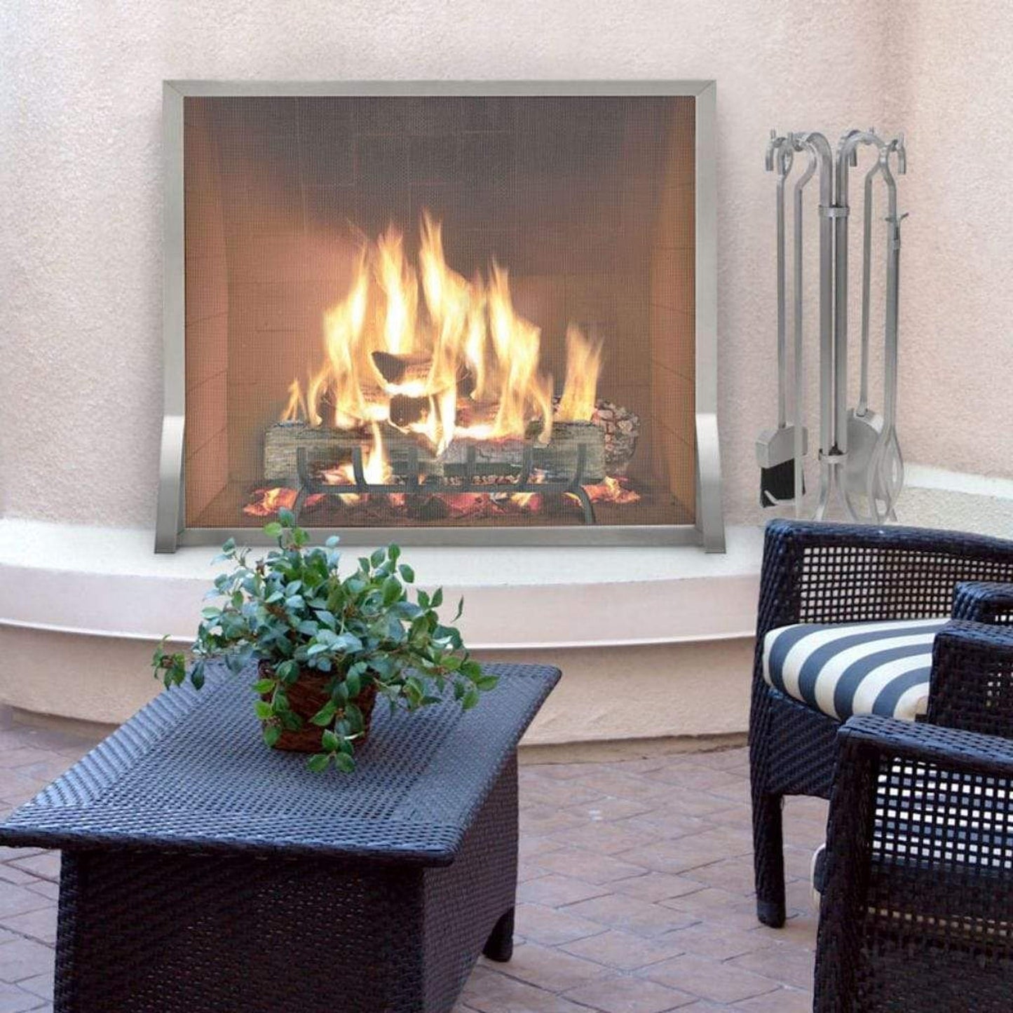 Pilgrim Newport 39" Stainless Steel Single-Panel Screen
