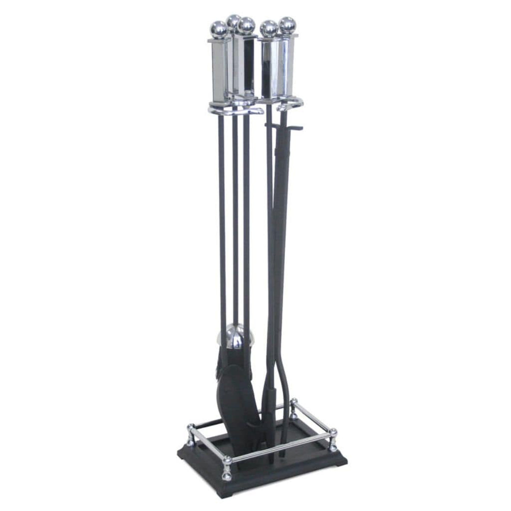 Pilgrim Old English 31" Polished Nickel 4-Piece Tool Set