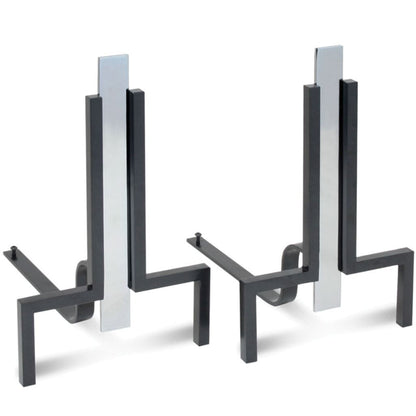 Pilgrim Stapleton 10" Polished Nickel Andiron