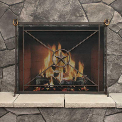 Pilgrim Western Star 40" Distressed Bronze Single-Panel Screen