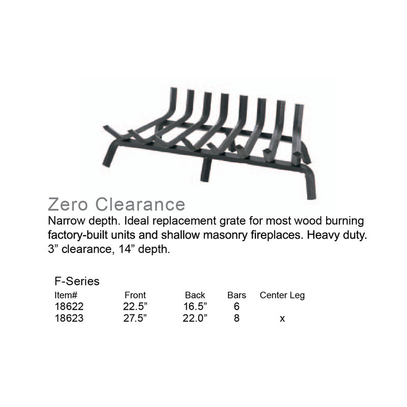 Pilgrim Zero Clearance F-Series 28" Matte Black Grate