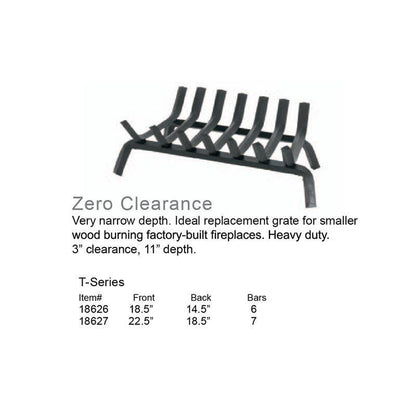 Pilgrim Zero Clearance T-Series 23" Matte Black Grate