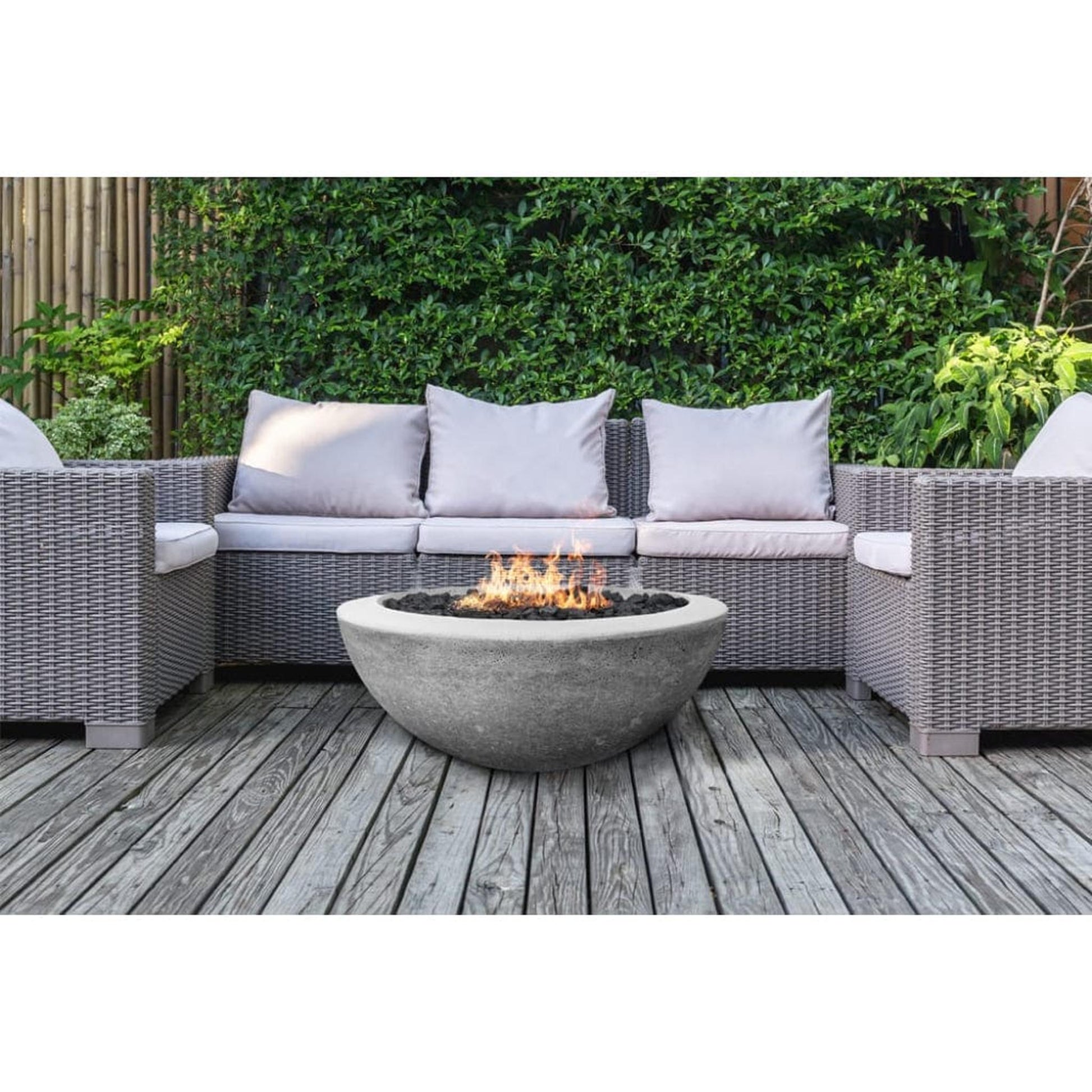Prism Hardscapes 29" Cafe Moderno 2 Round Concrete Propane Fire Pit Bowl