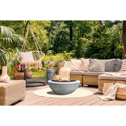 Prism Hardscapes 29" Coastal Moderno 2 Round Concrete Natural Gas Fire Pit Bowl