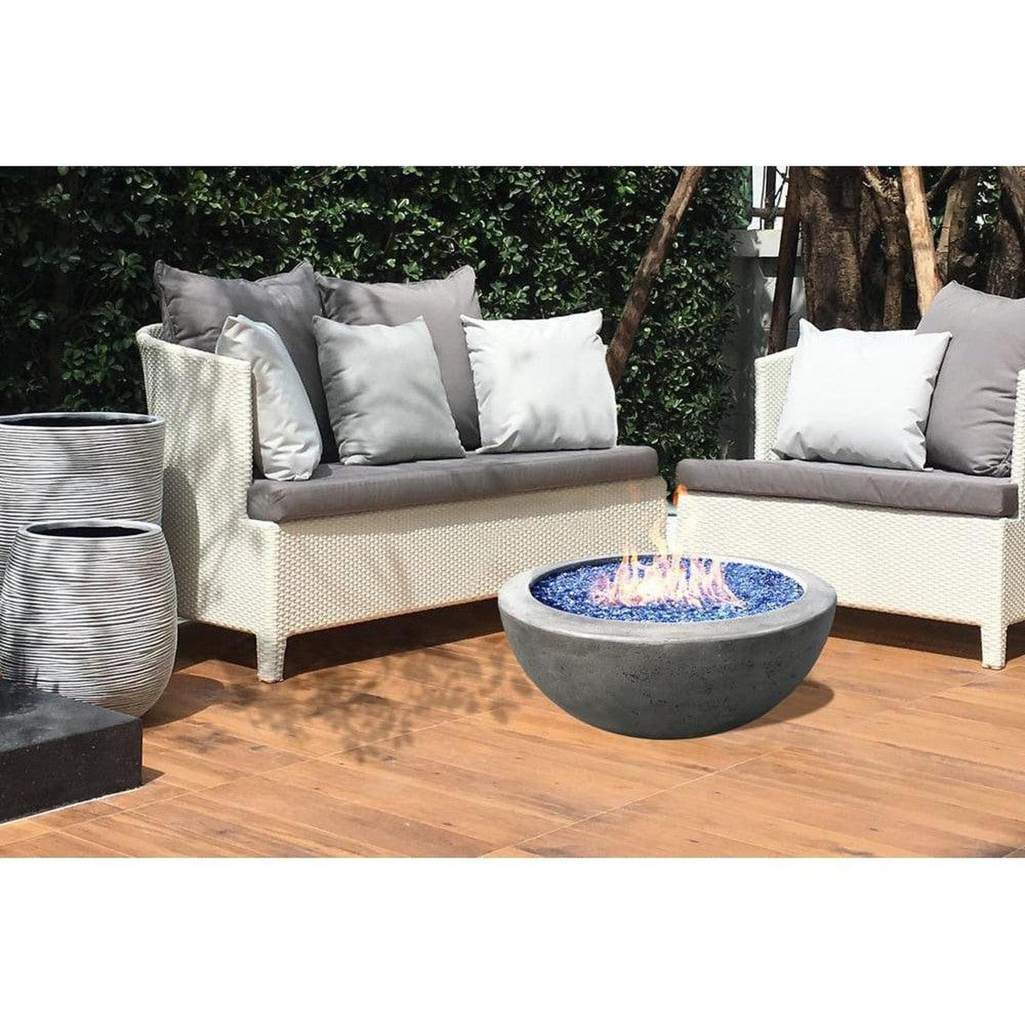 Prism Hardscapes 29" Pewter Moderno 2 Round Concrete Propane Fire Pit Bowl
