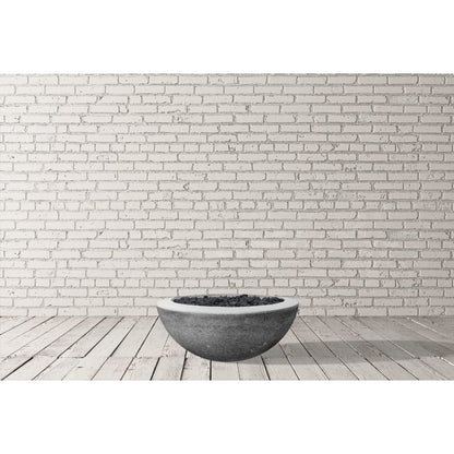 Prism Hardscapes 29" Ultra White Moderno 2 Round Concrete Natural Gas Fire Pit Bowl