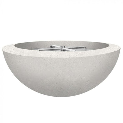 Prism Hardscapes 29" Ultra White Moderno 2 Round Concrete Natural Gas Fire Pit Bowl