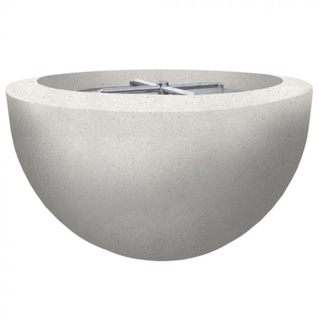 Prism Hardscapes 30" Ultra White Moderno 3 Round Natural Gas Concrete Fire Pit Bowl