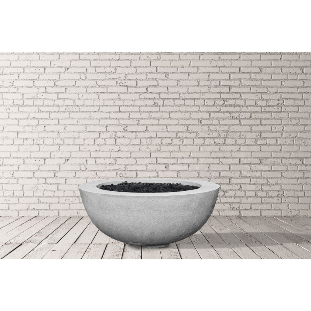 Prism Hardscapes 39" Ultra White Moderno 8 Round Concrete Natural Gas Fire Pit Bowl