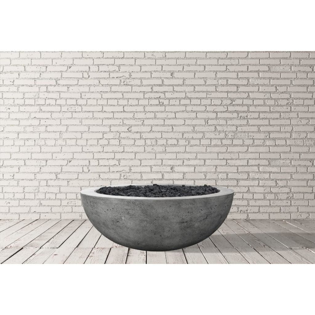 Prism Hardscapes 48" Ultra White Moderno 4 Round Concrete Natural Gas Fire Pit Bowl