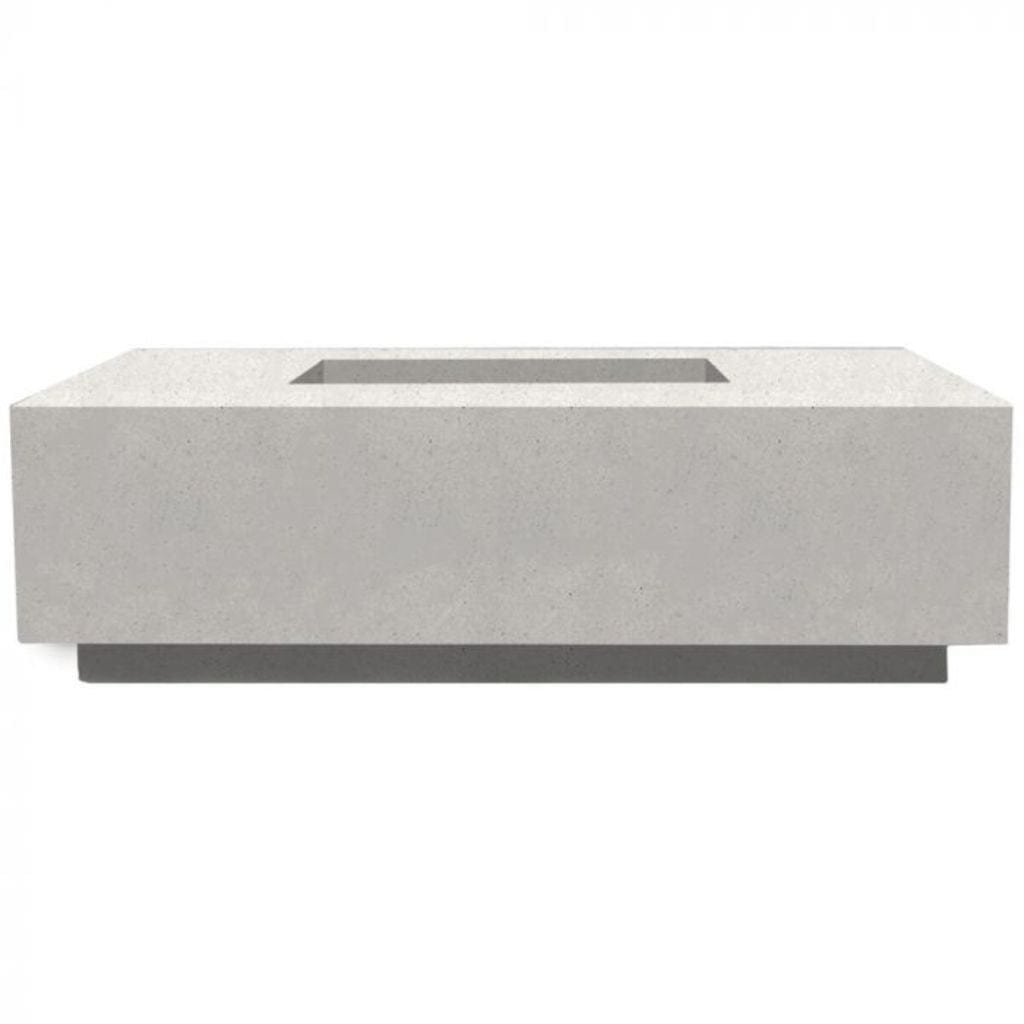 Prism Hardscapes 60" Ultra White Tavola 7 Rectangular Concrete Propane Fire Pit Table