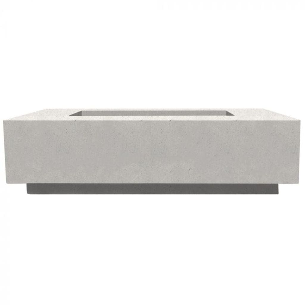 Prism Hardscapes 60" Ultra White Tavola 8 Rectangular Concrete Propane Fire Pit Table