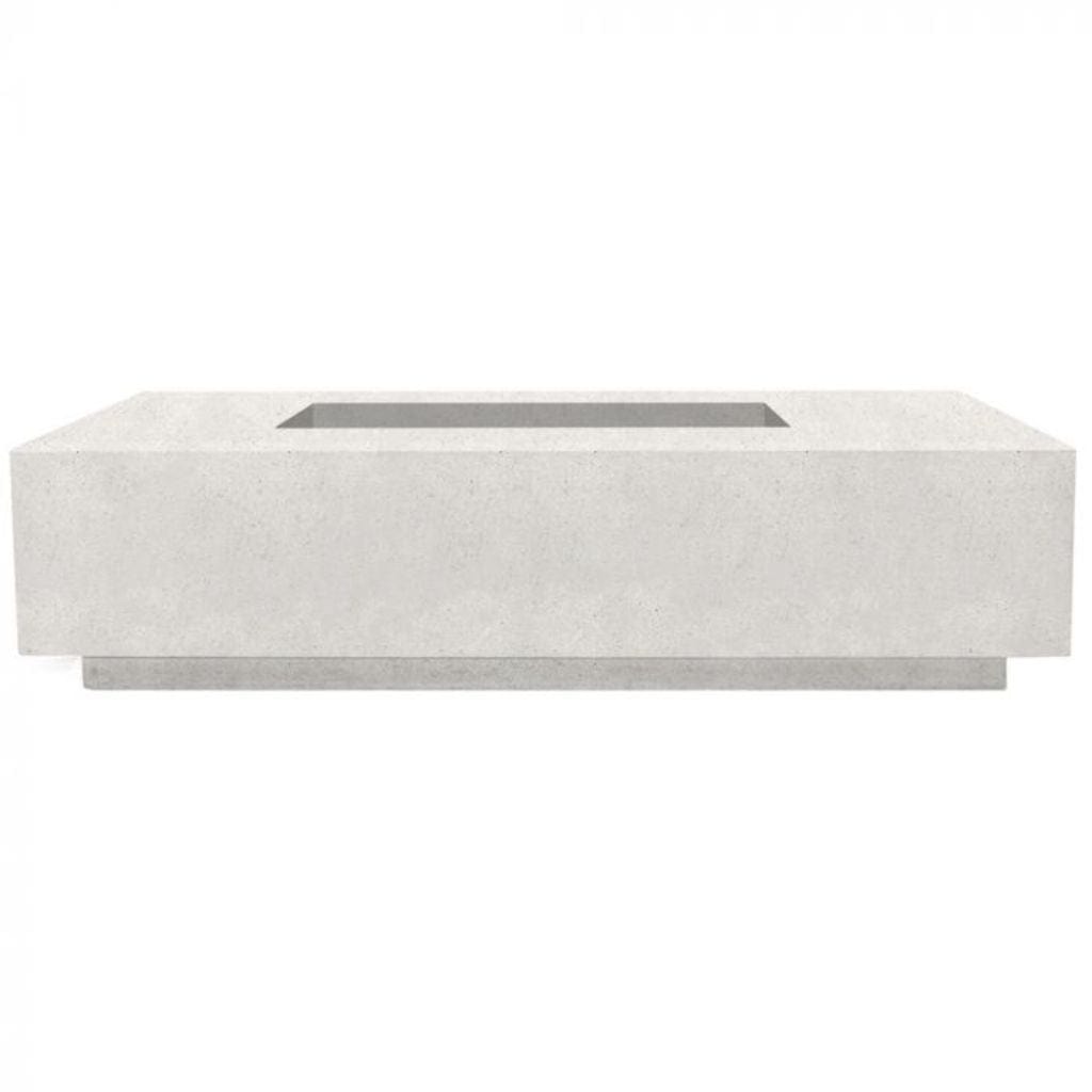Prism Hardscapes 66" Ultra White Tavola 4 Rectangular Concrete Propane Fire Pit Table