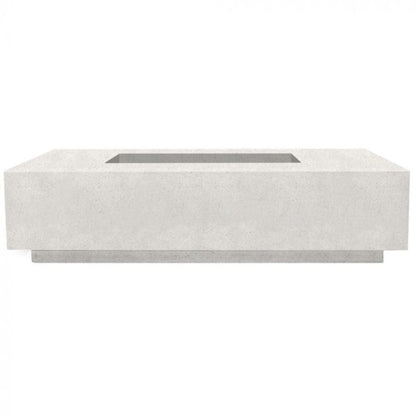 Prism Hardscapes 66" Ultra White Tavola 4 Rectangular Concrete Propane Fire Pit Table