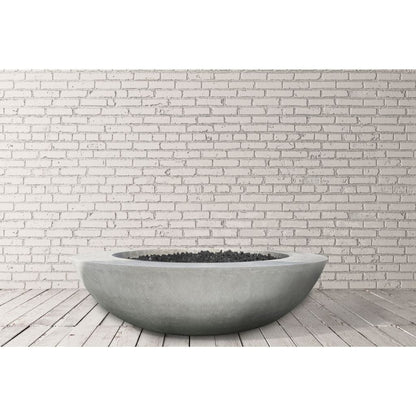 Prism Hardscapes 70" Ebony Moderno 70 Round Electronic Ignition Concrete Natural Gas Fire Pit Bowl