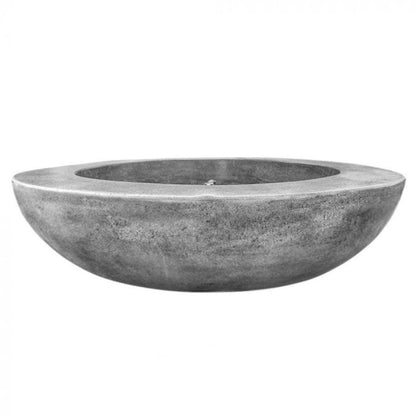 Prism Hardscapes 70" Pewter Moderno 70 Round Electronic Ignition Concrete Natural Gas Fire Pit Bowl