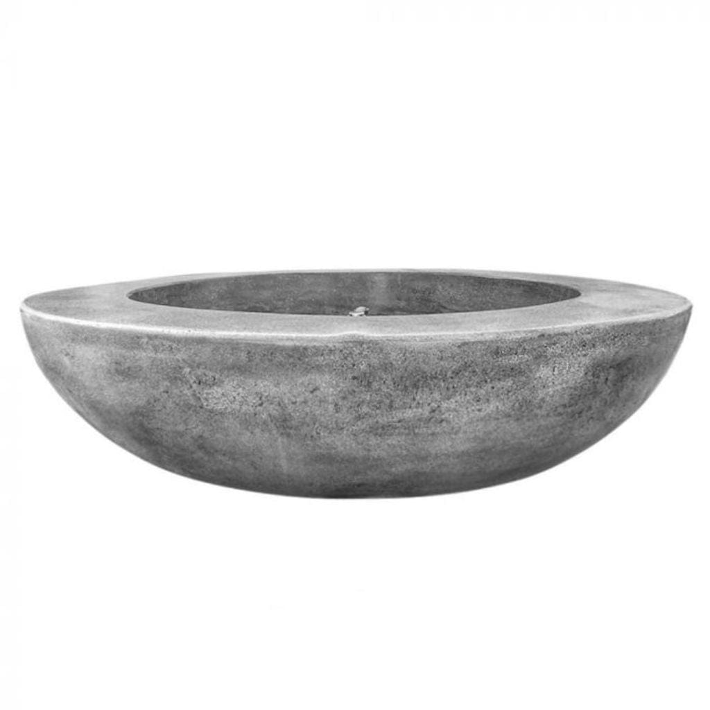 Prism Hardscapes 70" Pewter Moderno 70 Round Electronic Ignition Concrete Propane Fire Pit Bowl