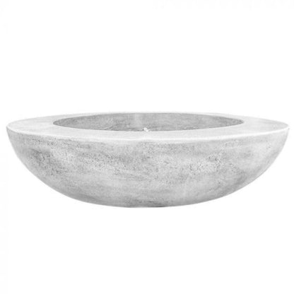 Prism Hardscapes 70" Ultra White Moderno 70 Round Electronic Ignition Concrete Propane Fire Pit Bowl