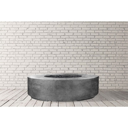Prism Hardscapes 80" Cafe Rotondo 80 Round Electronic Ignition Concrete Natural Gas Fire Pit Bowl
