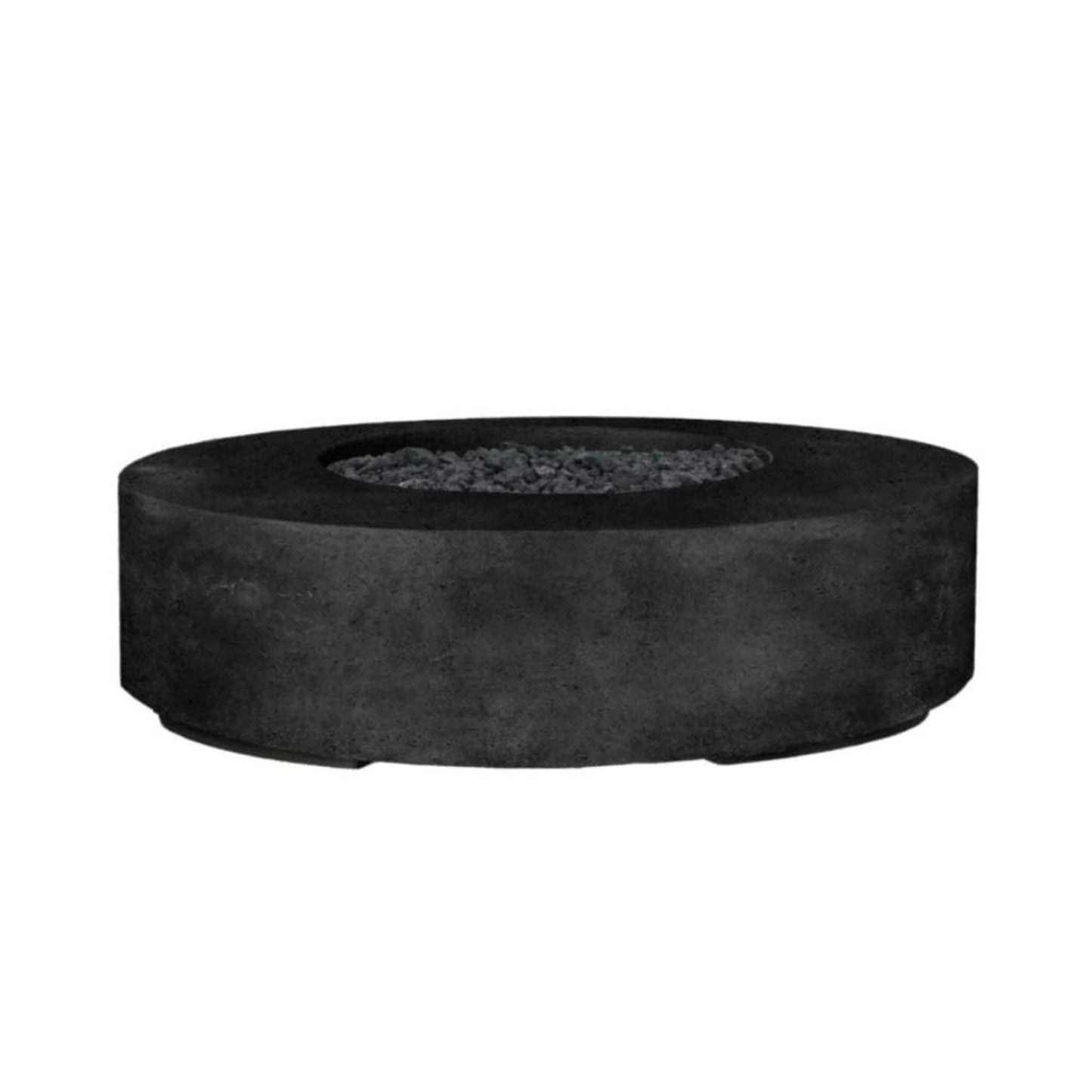 Prism Hardscapes 80" Ebony Rotondo 80 Round Electronic Ignition Concrete Propane Fire Pit Bowl