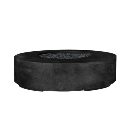 Prism Hardscapes 80" Ebony Rotondo 80 Round Electronic Ignition Concrete Propane Fire Pit Bowl