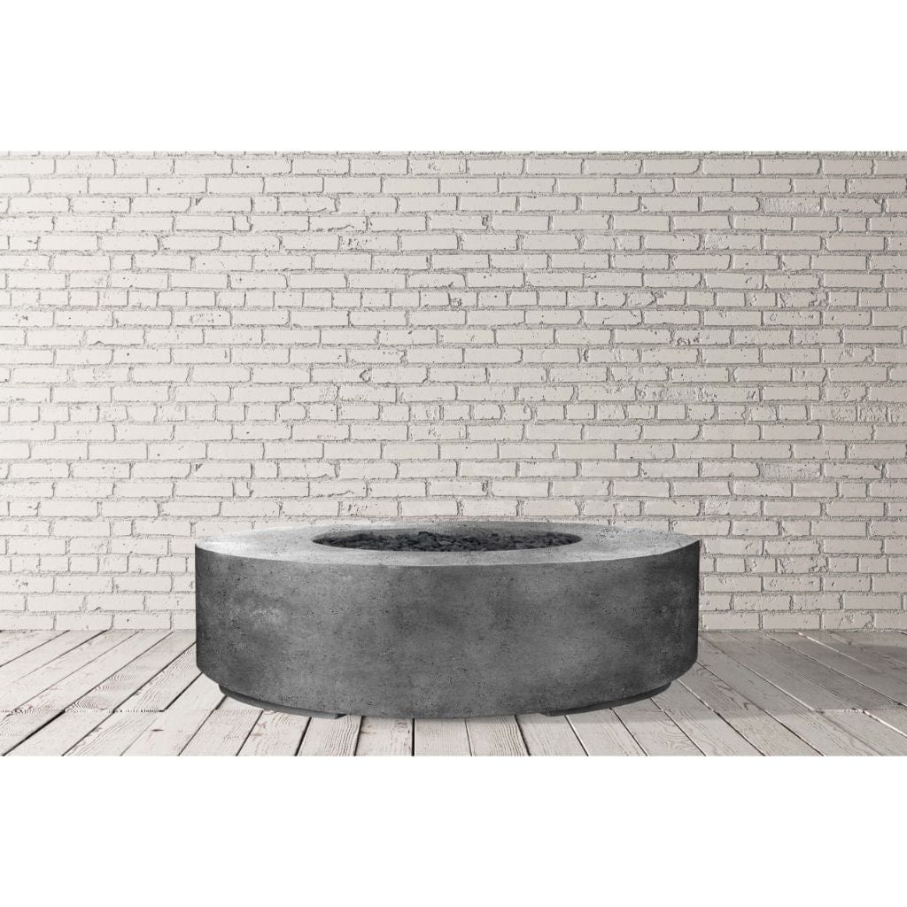 Prism Hardscapes 80" Pewter Rotondo 80 Round Electronic Ignition Concrete Natural Gas Fire Pit Bowl