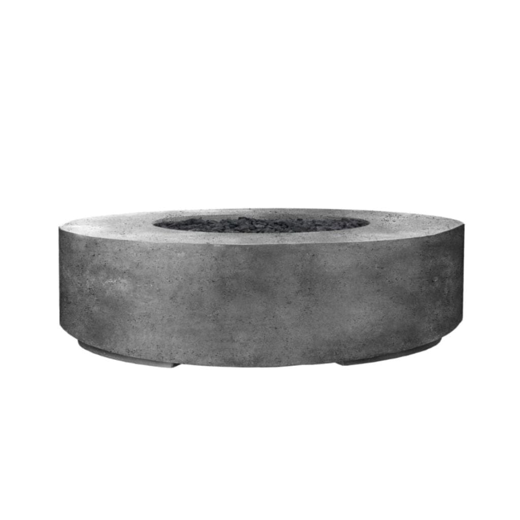 Prism Hardscapes 80" Pewter Rotondo 80 Round Electronic Ignition Concrete Natural Gas Fire Pit Bowl