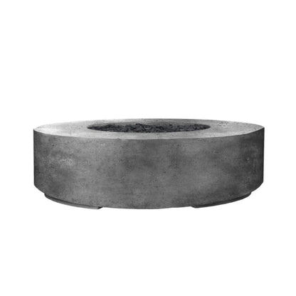 Prism Hardscapes 80" Pewter Rotondo 80 Round Electronic Ignition Concrete Propane Fire Pit Bowl