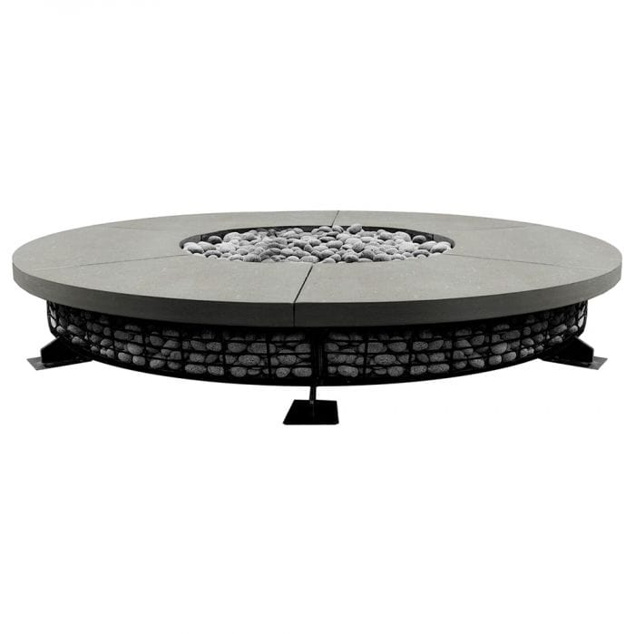 Prism Hardscapes 89" Fuego Round Concrete Natural Gas Fire Pit Table