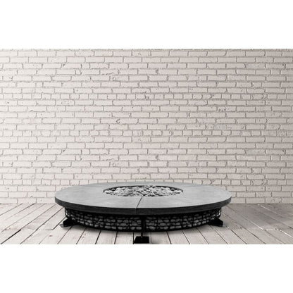 Prism Hardscapes 89" Fuego Round Concrete Natural Gas Fire Pit Table