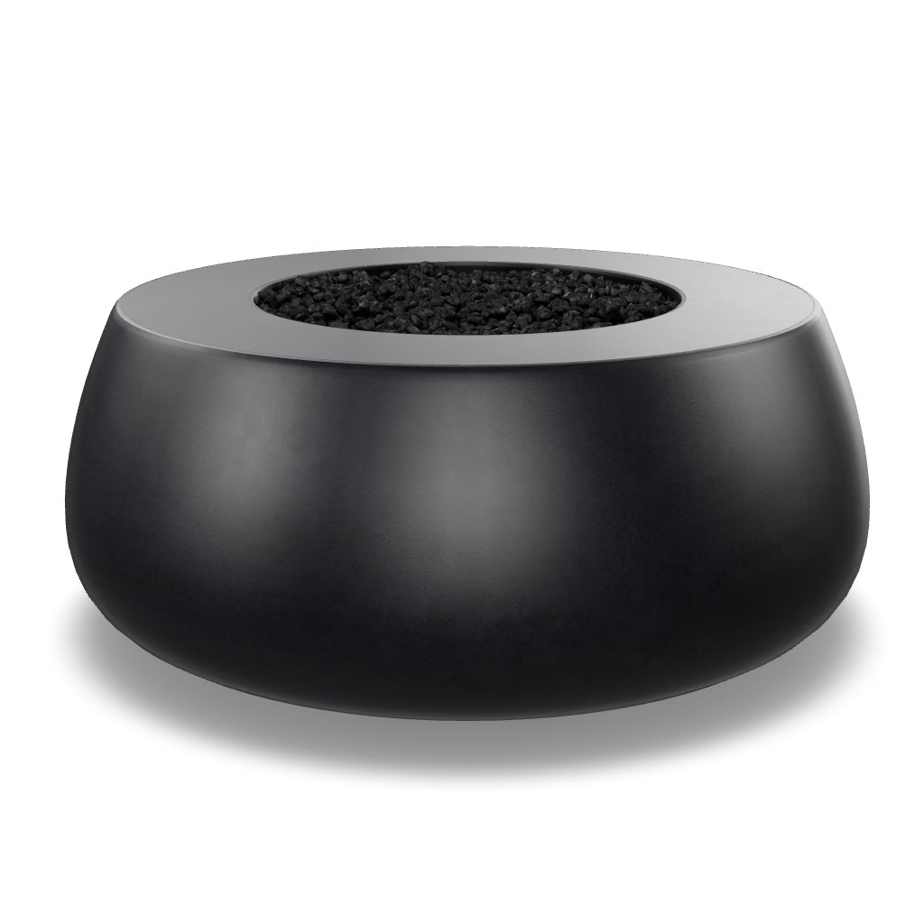 Prism Hardscapes Dune 42" Ebony Round Liquid Propane Concrete Fire Pit Bowl