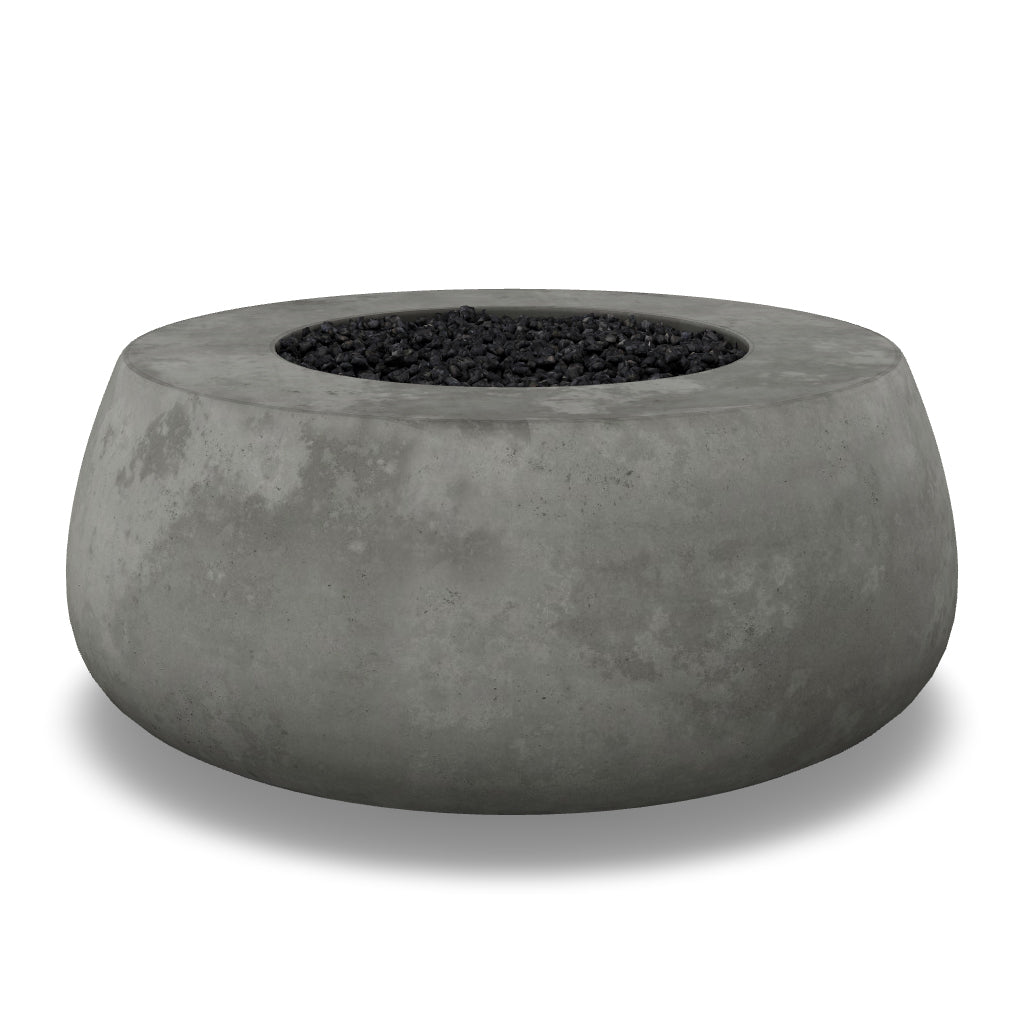 Prism Hardscapes Dune 42" Pewter Round Natural Gas Concrete Fire Pit Bowl