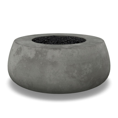 Prism Hardscapes Dune 42" Pewter Round Liquid Propane Concrete Fire Pit Bowl