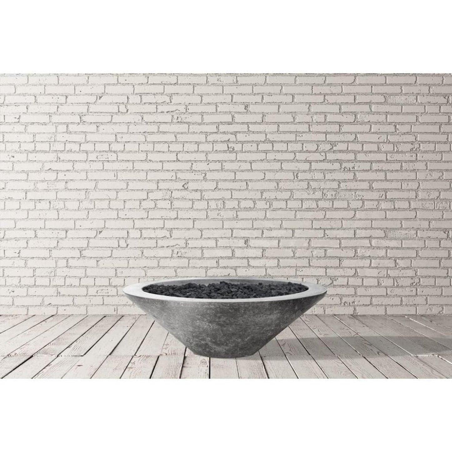 Prism Hardscapes Embarcadero 48" Cafe Round Concrete Natural Gas Fire Pit Bowl