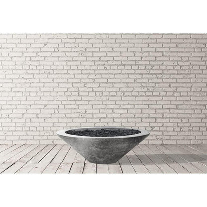 Prism Hardscapes Embarcadero 48" Cafe Round Concrete Natural Gas Fire Pit Bowl