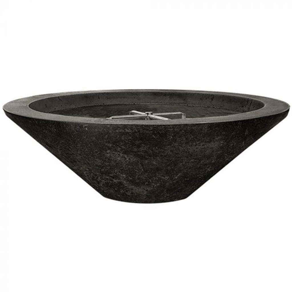 Prism Hardscapes Embarcadero 48" Ebony Round Concrete Propane Gas Fire Pit Bowl