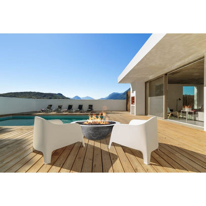 Prism Hardscapes Embarcadero 48" Natural Round Concrete Natural Gas Fire Pit Bowl