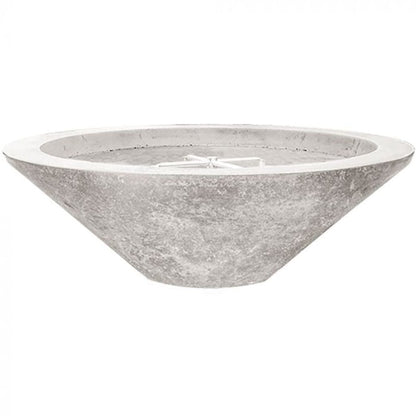 Prism Hardscapes Embarcadero 48" Ultra White Round Concrete Natural Gas Fire Pit Bowl