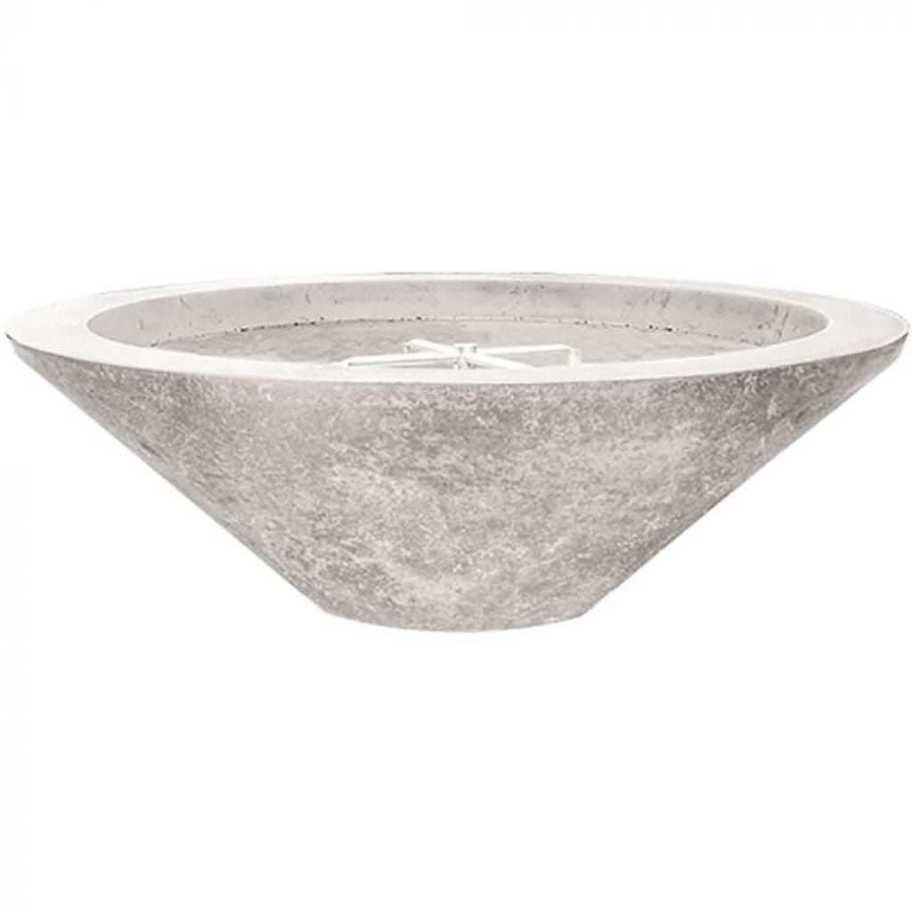 Prism Hardscapes Embarcadero 48" Ultra White Round Concrete Propane Gas Fire Pit Bowl