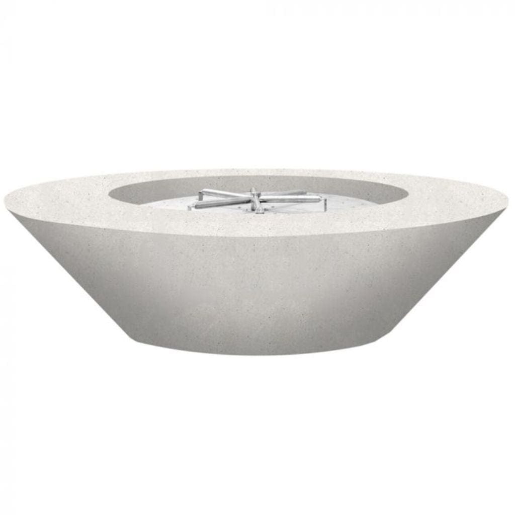 Prism Hardscapes Embarcadero 60 60" Ultra White Round Concrete Propane Gas Fire Pit Bowl