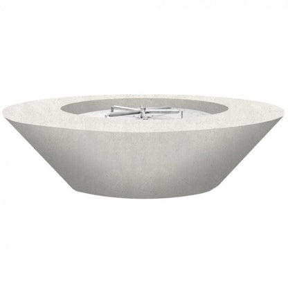 Prism Hardscapes Embarcadero 60 60" Ultra White Round Concrete Propane Gas Fire Pit Bowl