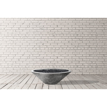 Prism Hardscapes Embarcadero Pedestal 31" Cafe Round Concrete Propane Gas Fire Pit Bowl