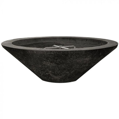 Prism Hardscapes Embarcadero Pedestal 31" Ebony Round Concrete Natural Gas Fire Pit Bowl