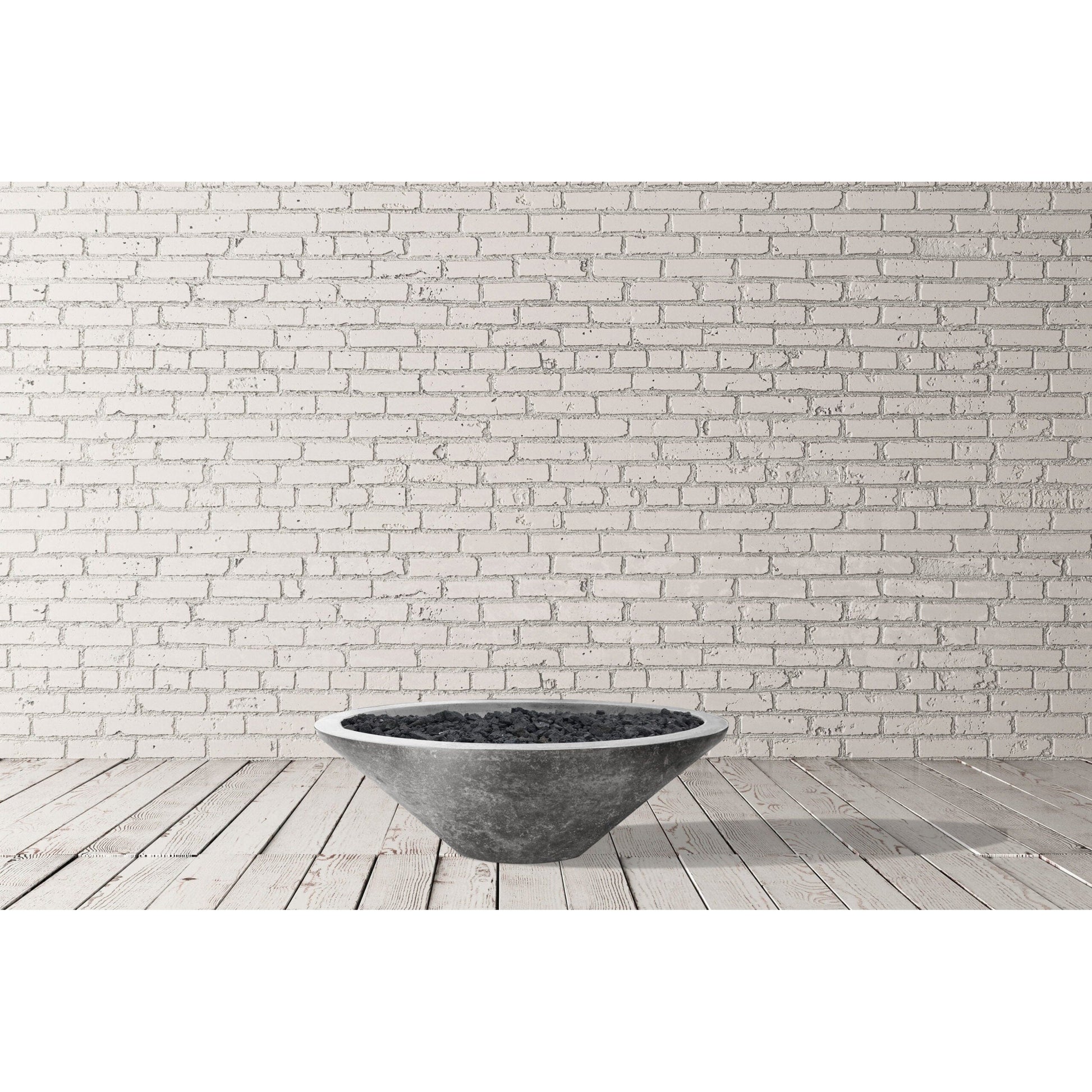 Prism Hardscapes Embarcadero Pedestal 31" Pewter Round Concrete Natural Gas Fire Pit Bowl