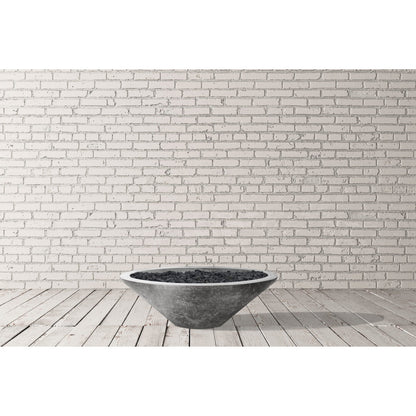 Prism Hardscapes Embarcadero Pedestal 31" Pewter Round Concrete Natural Gas Fire Pit Bowl