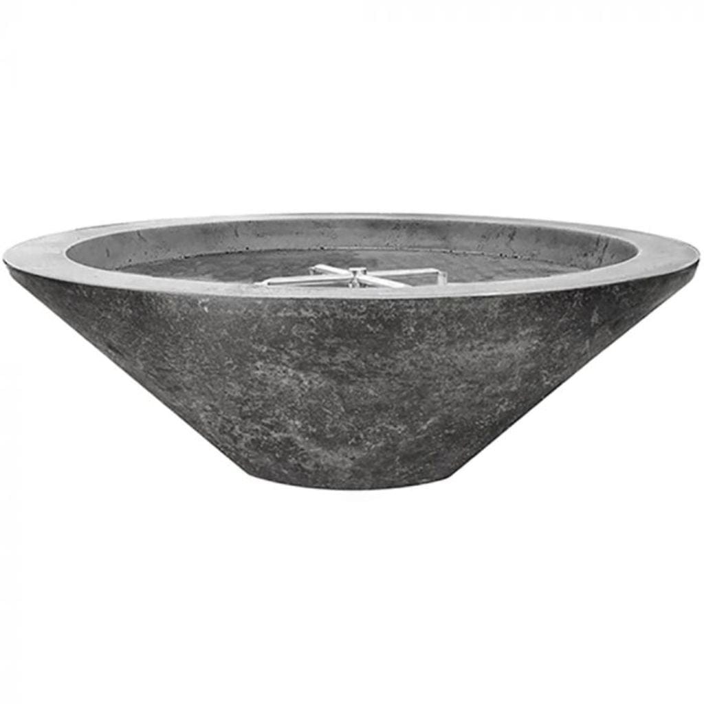 Prism Hardscapes Embarcadero Pedestal 31" Pewter Round Concrete Natural Gas Fire Pit Bowl