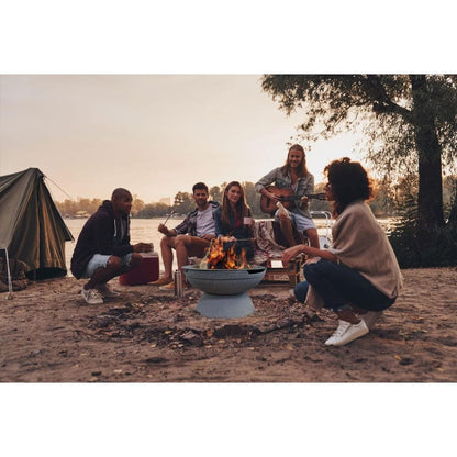Prism Hardscapes Falo 21" Volcanic Ash Round Glass Fiber Reinforced Cement Wood-Burning Fire Pit